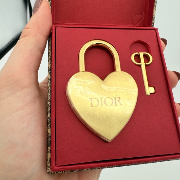 Dior Gold Heart Lock and Key Set - Picture 2 of 5